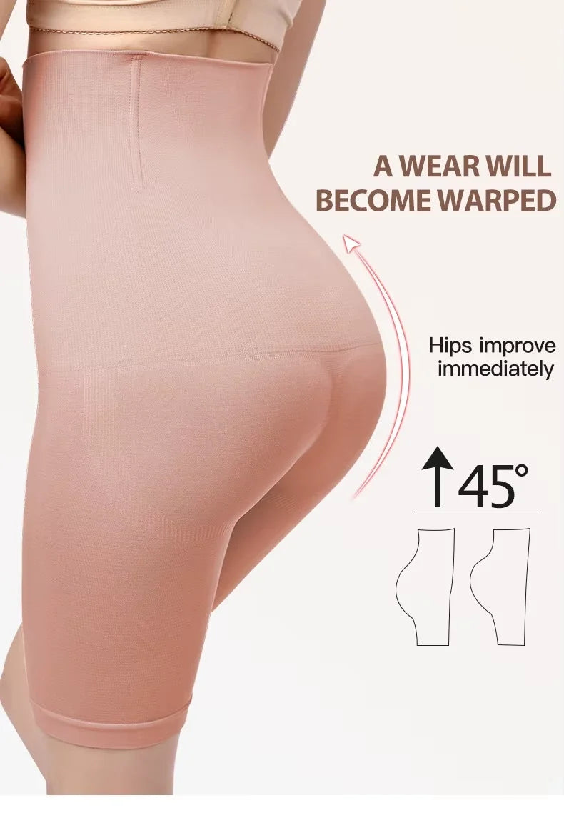Shorty sculptant taille haute rose beige, vue de dos