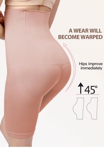 Shorty sculptant taille haute rose beige, vue de dos